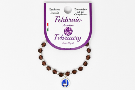 February Birthstone Rosary Bracelet.