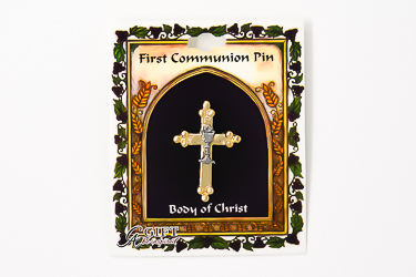 First Communion Cross and Chalice Brooch.