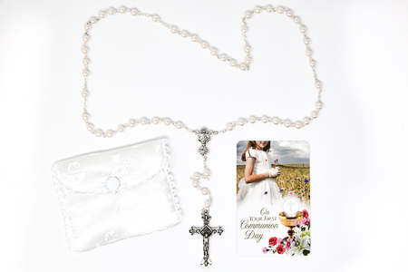 Communion Rosary with Purse.
