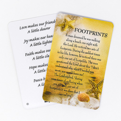 Footprints Prayer Card
