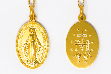 Gold Miraculous Medal Necklace.