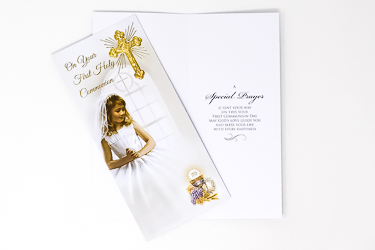 Girl's Communion Card Boxed.