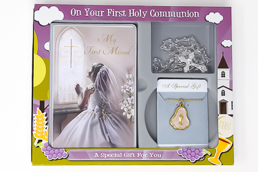 Girls First Holy Communion Rosary Gift Set.
