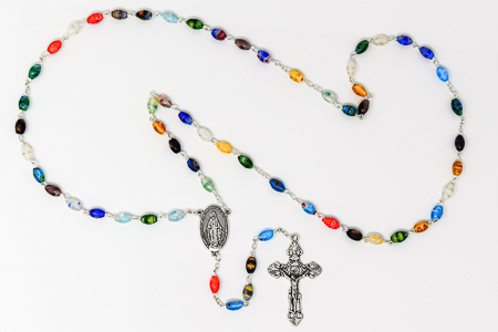Azure Stone Miraculous Silver Rosary.