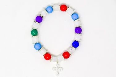Glass Cubed Rosary Bracelet.