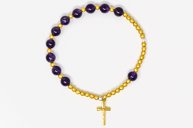 925 Gold Amethyst Rosary Bracelet.