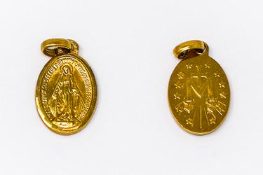 Gold Miraculous Medal Pendant.