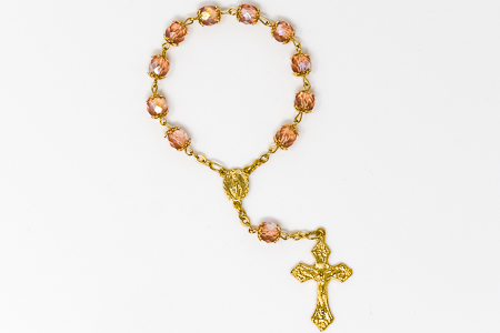 Miraculous Peach Decade Rosary.