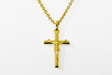 Crucifix Necklace 18 ct Gold Plated.