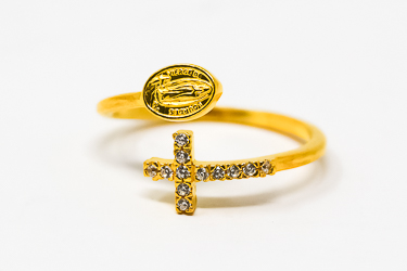 Our Lady of Lourdes Gold Ring.