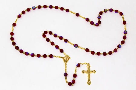 Gold Virgin Mary Rosary Beads.