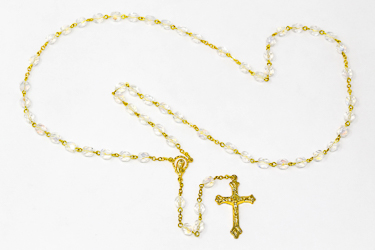 Gold Virgin Mary Rosary Beads.