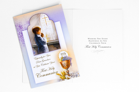 Grandson First Holy Communion Card.