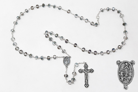 Gray Crystal Rosary Beads.