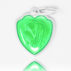 Green Heart Lourdes Pendant.