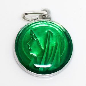 Green Virgin Mary Medal.