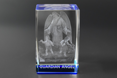Guardian Angel 3-D Crystal Paperweight.