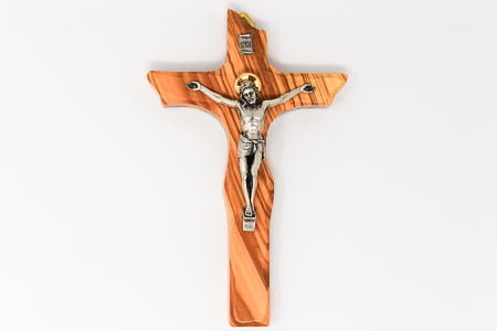 Solid Olive Wood Crucifix.