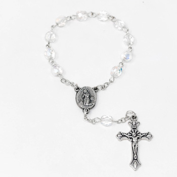 Crystal Handheld Lourdes Rosary.