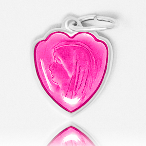 Pink Heart Lourdes Pendant.