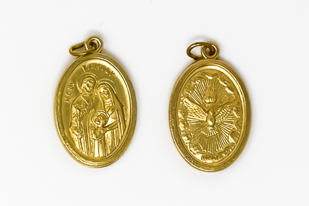 Holy Family Oxidised Medal.