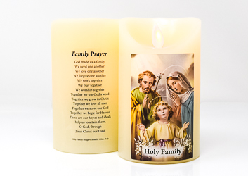 Holy Family Wax Candle.