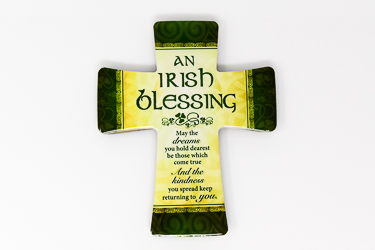 Irish Blessing Porcelain Message Cross.