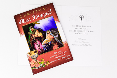 Mass Bouquet Card with Holy Family.