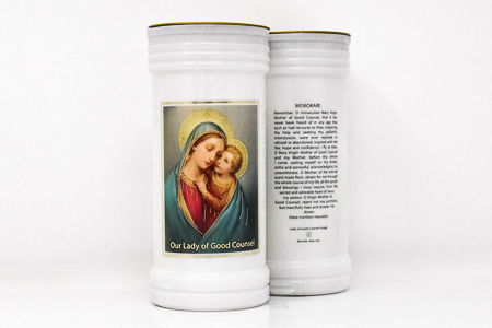 Our Lady of Good Counsel Pillar Candle.
