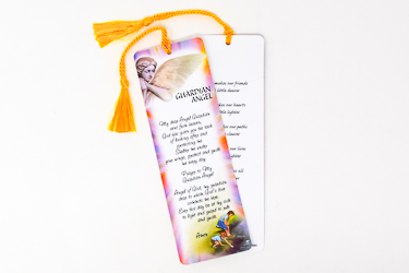 Laminated Guardian Angel Bookmark.