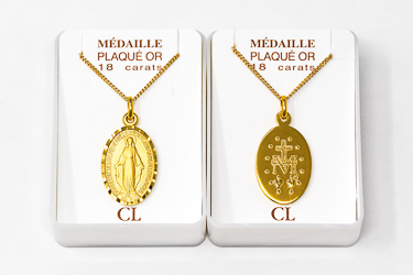 Gold Miraculous Medal Necklace.