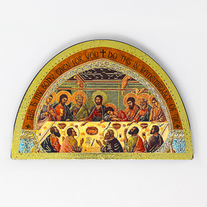 Last Supper Wood Plaque Icon.
