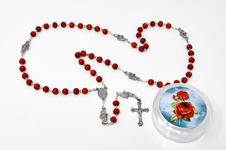 Rose Scented Lourdes / Fatima Rosary Beads.