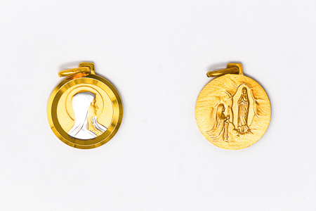 Gold Our Lady of Lourdes Pendant.