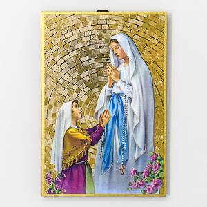 Lourdes Apparition Mosaic Wall Plaque..