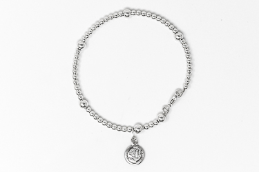 Lourdes Emblem Sterling Silver Bracelet.