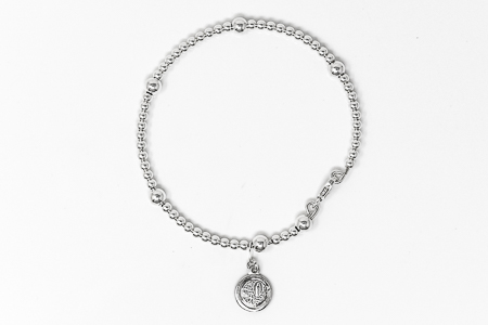 Lourdes Emblem Sterling Silver Bracelet.