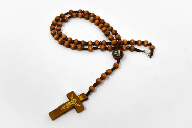 Lourdes Wooden Rosary Beads.