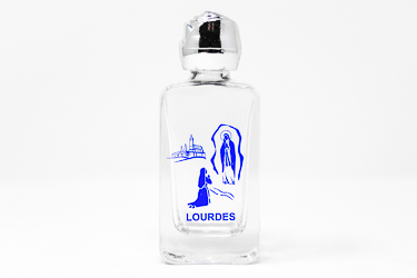Glass Lourdes Water Bottle.