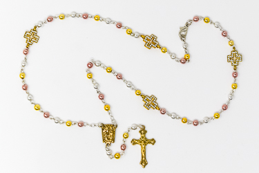 Gold Lourdes Rosary Necklace.