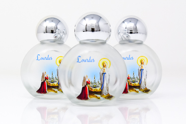 3 Color Bottles of Lourdes Holy Water 