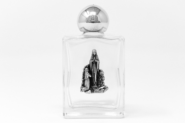 Square Glass Bottle of Lourdes Water 