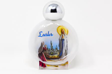 Lourdes Round Color Holy Water Vial