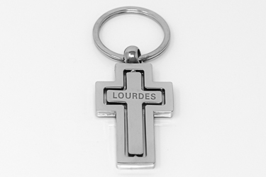 Lourdes Moving Cross Key Chain.
