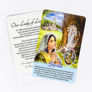 Lourdes Prayer Card & Medal.