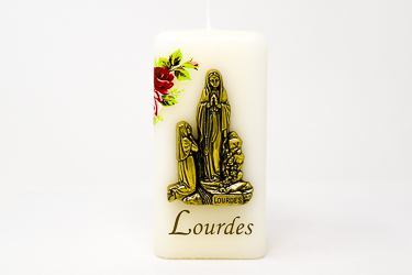 Lourdes Square Candle.