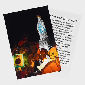 Lourdes Torchlight Procession Prayer Card.