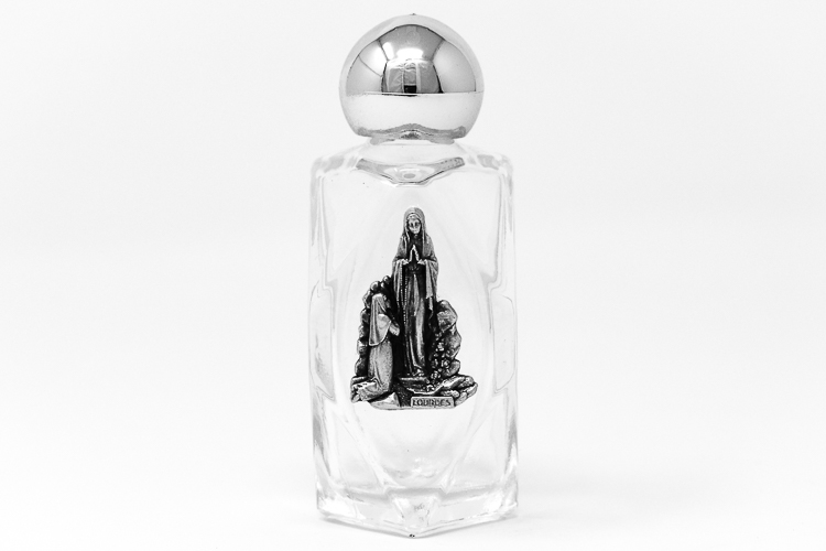 DIRECT FROM LOURDES - Lourdes Water - Hexagon Vial with Silver Plaque ...