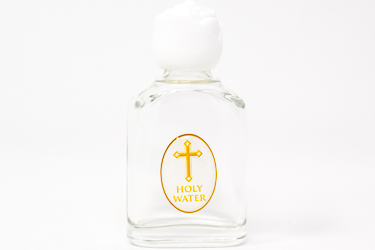 White Cross Holy Water Bottle