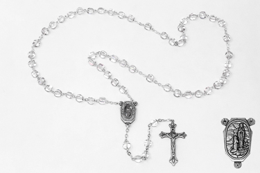 Lourdes Water Crystal Rosary Beads.